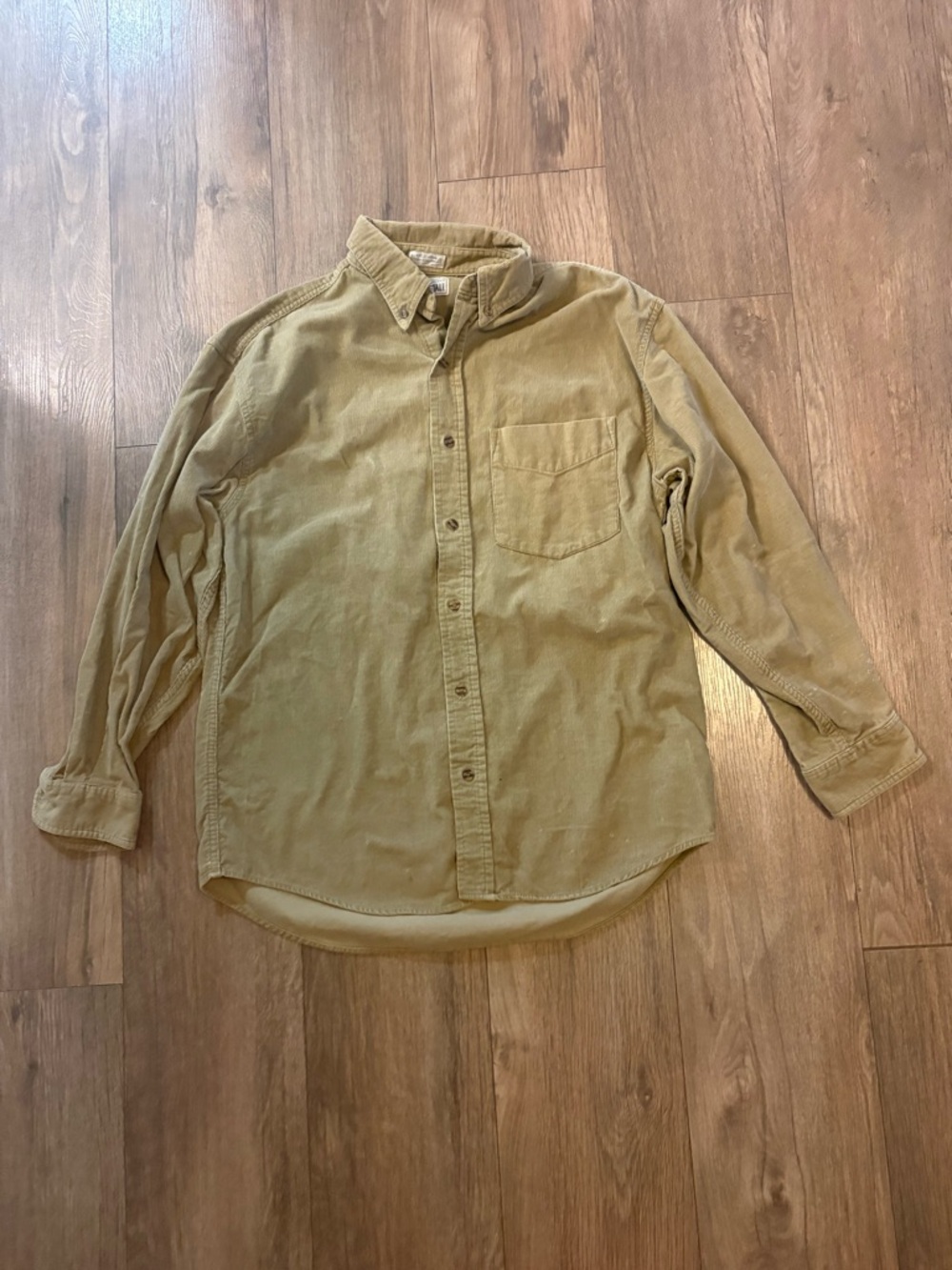 Aeropostale Corduroy Button-Down Shirt in khaki size S